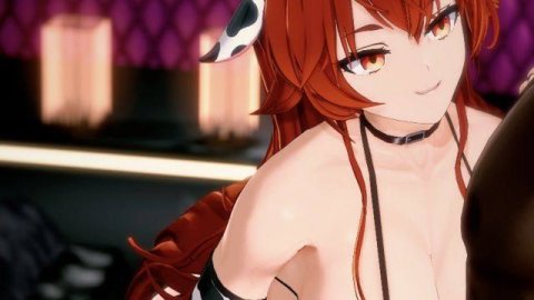高清3D无职转生：红发少女艾莉丝身穿性感奶牛服享受极致快感