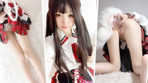 双马尾白虎洛丽塔狐尾Cosplay极品反差少女，可爱又性感的高撅雪白身材展示